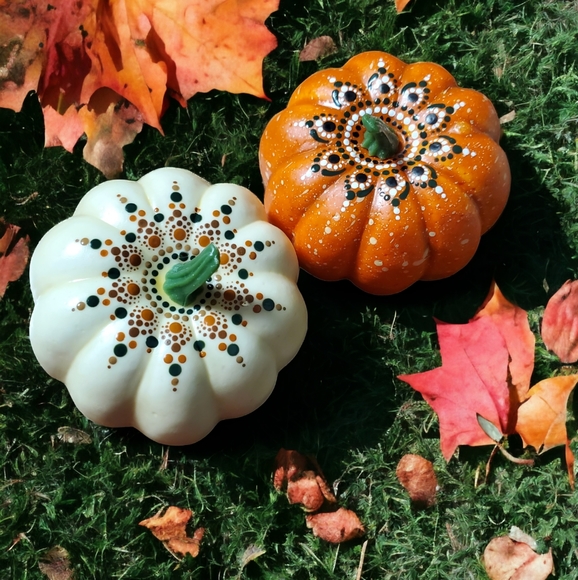 Other - Handpainted Foam Pumpkins Mandala Boho Fall Decor